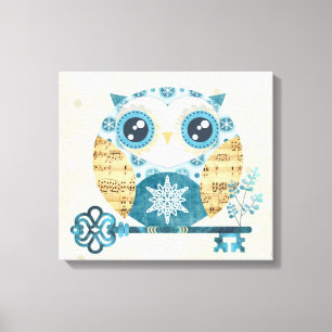 Impression sur toile enveloppée de hibou de pays d