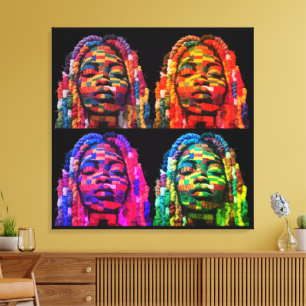 Impression sur toile étendue de femmes noires colo