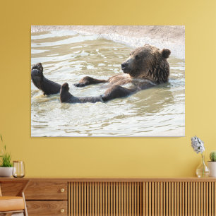 Impression sur toile étendue d'OURS GRIZZLI