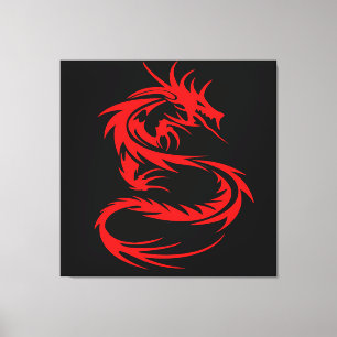Impression sur toile étendue Dragon Rouge