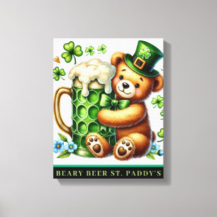 Impression sur toile étirée BEARY BEER ST. PADDY'S