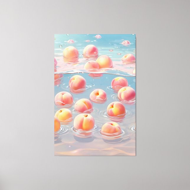 Impression sur toile étirée de pêches (Recto)