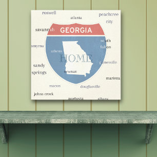 Impression sur toile étirée des villes de Géorgie