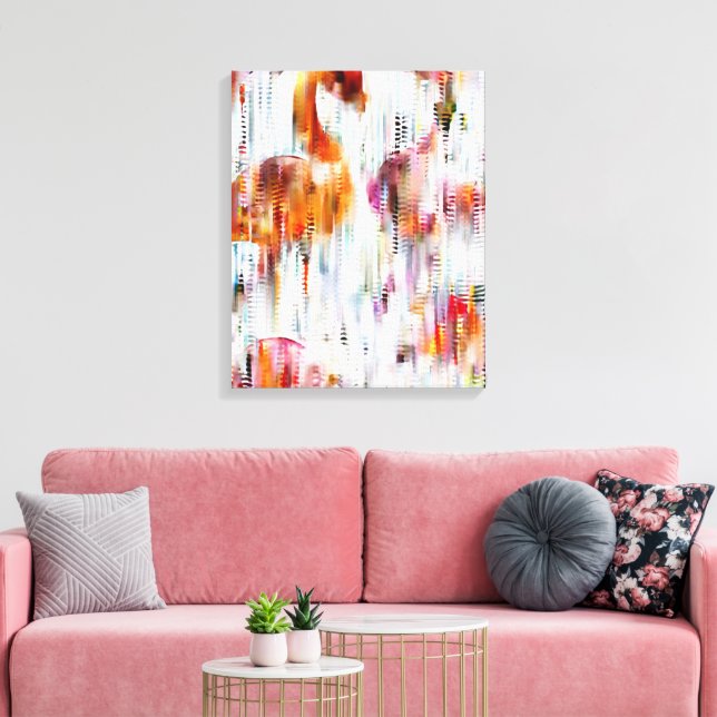 Impression sur toile étirée Flamant rose Abstrait (Insitu(Salon))
