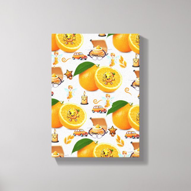 Impression sur toile étirée Oranges joyeuses  (Recto)