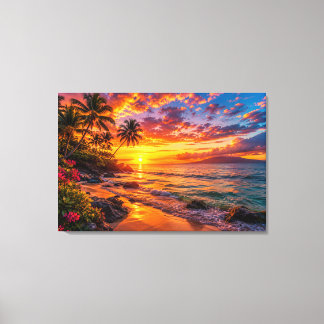Impression sur toile Évasion au coucher du soleil 