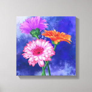 Impression sur toile Gerberas Trois Couleurs - Pei