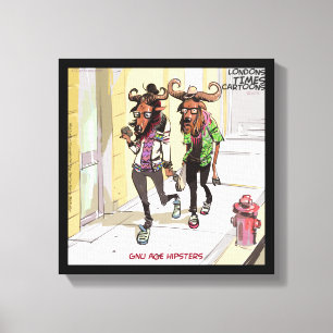Impression sur toile Gnu Age Hipsters drôle de Ric