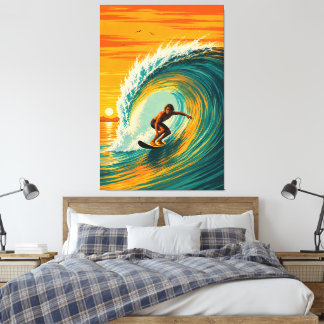 Impression sur toile Golden Barrel Surfer