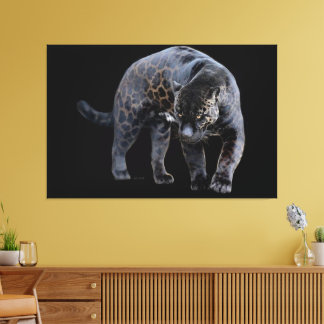 Impression sur toile Jaguar Diablo noir