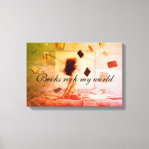 Impression sur toile Livres font chavirer mon mond