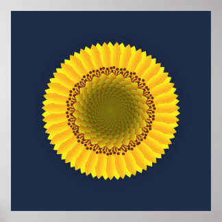 Impression sur toile mandala florale de tournesol