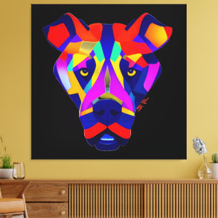 Impression sur toile noire du chien d'Alexandre