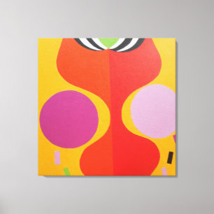 Impression sur toile orange et jaune minimaliste