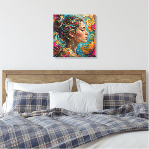 Impression sur toile Portrait de femme abstrait vi