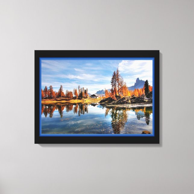 Impression sur toile Rivière de paysage en automne (Recto)