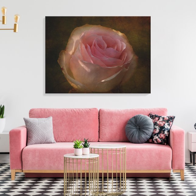 Impression sur toile Rose Rose Texturée (Insitu(Salon))