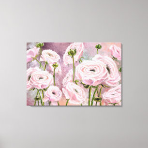 Impression sur toile Roses roses - Peinture