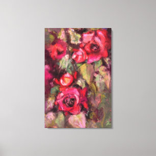 Impression sur toile Roses Rouges