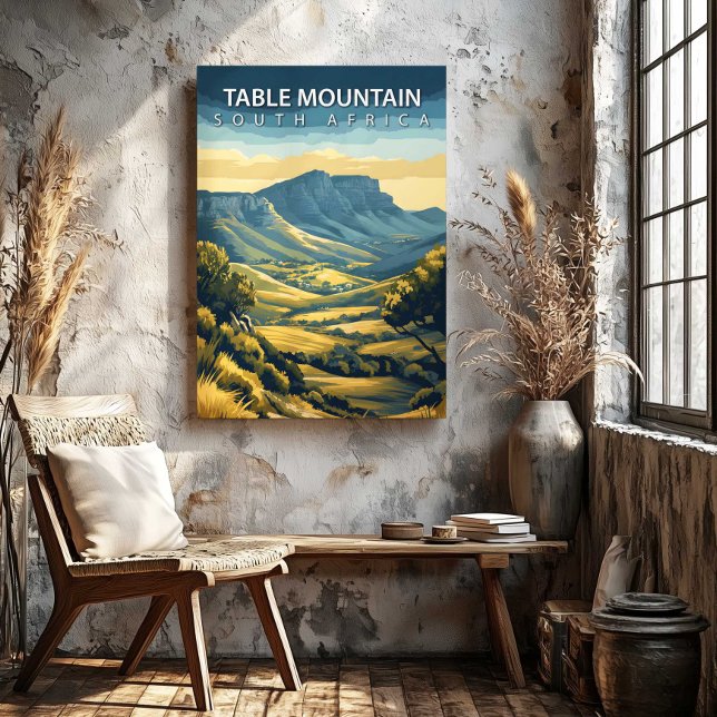 Impression sur toile Table Mountain Afrique du Sud (Table Mountain South Africa Canvas Print by TinkPrints.)