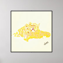 Impression sur toile tendue Amour d'un lionceau 