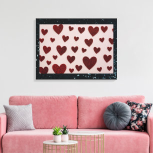 Impression sur toile tendue Cœurs
