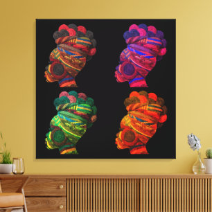 Impression sur toile tendue de femmes noires color