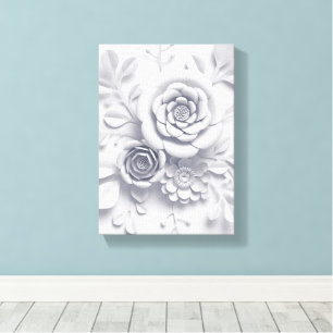 Impression sur toile tendue Fleurs blanches Floral