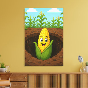 Impression sur toile tendue Happy Corn Underground