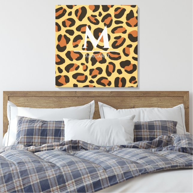 Impression sur toile tendue Monogram Leopard Cheet (Insitu(Chambre))