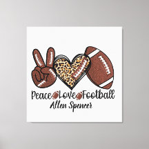Impression sur toile tendue Paix, Amour, Football