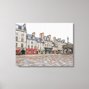 impression sur toile vue de Castlegate d'Aberdeen