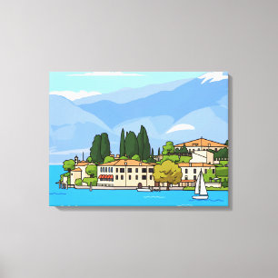 Impression sur toile vue de San Vigilio du lac de