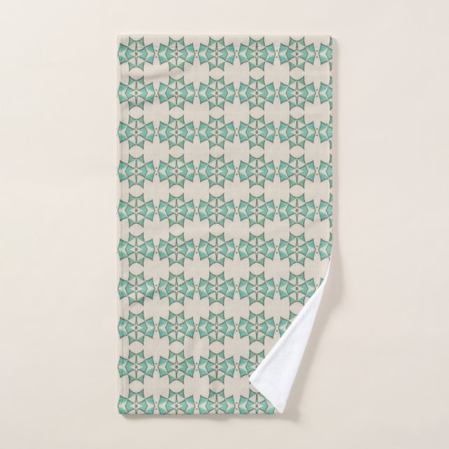 Impression Turquoise en blanc (Serviette à main)