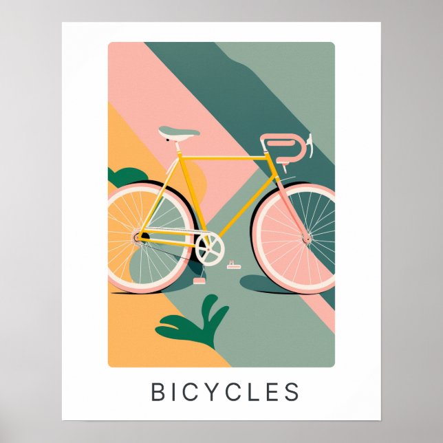 Impression vélo rétro en pastel | Transport (Devant)