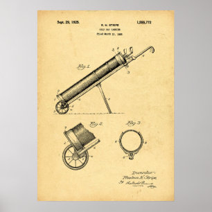 Impression vintage de sac de golf 1925