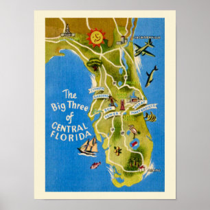 Impression vintage des attractions de Floride