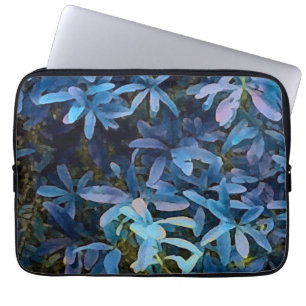 Impression von blauen Blätter Laptopschutzhülle
