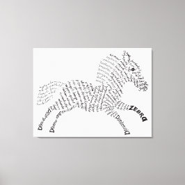 Impression World Word Zebra Canvas