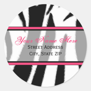 Impression Zebra avec Étiquettes de adresse roses