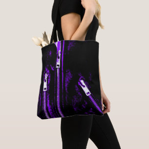 Impression Zips violet sur tout le sac fourre-tout