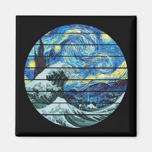 IMPRESSIONISM STERNENNACHT WELLE VON KANAGAWA KUNS MAGNET