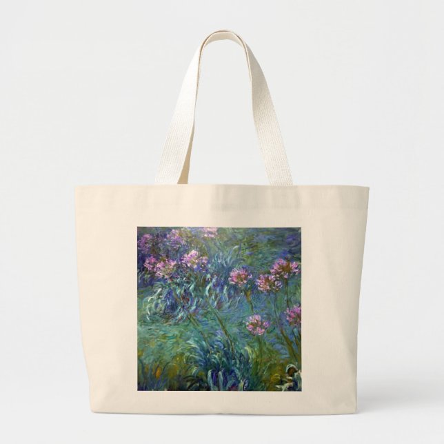 Impressionismus Agapanthus-Blume-Tasche Jumbo Stoffbeutel (Vorne)