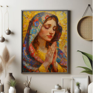 Impressionismus der Heiligen Maria im Gebet Fotodruck