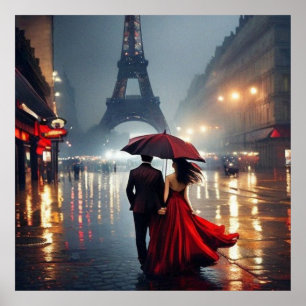 Impressionismus Frankreich Eiffelturm und Couple Poster