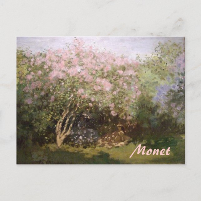 Impressionismus Lilacs by Monet Postcard Postkarte (Vorderseite)