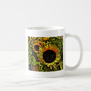 Impressionismus Malerei Land gelbe Sonnenblume Kaffeetasse