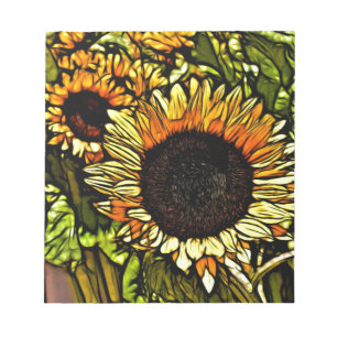 Impressionismus Malerei Land gelbe Sonnenblume Notizblock