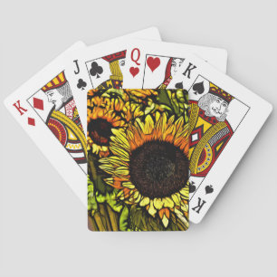 Impressionismus Malerei Land gelbe Sonnenblume Spielkarten
