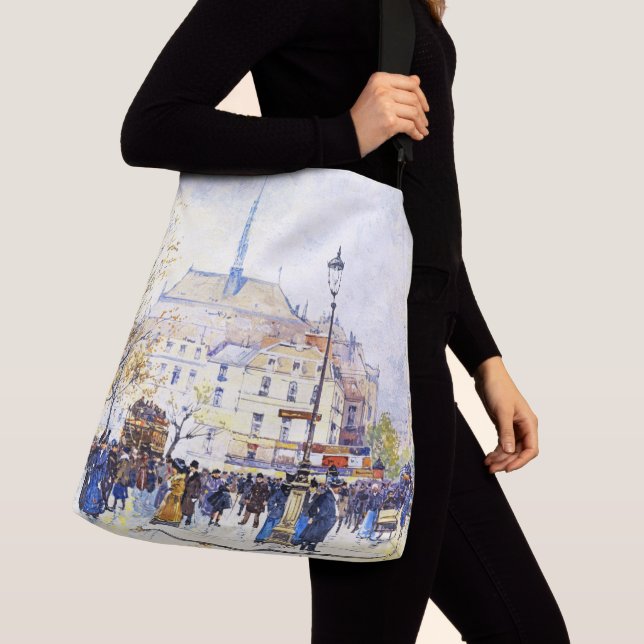 Impressionismus-Straßen-Szenen-Taschen-Tasche Tragetaschen Mit Langen Trägern (Von Nahem)